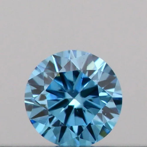 0.08ct Round Lab Grown Diamond (Colour Fancy Vivid Blue, Clarity VS2, Cut VG, IGI Certified)