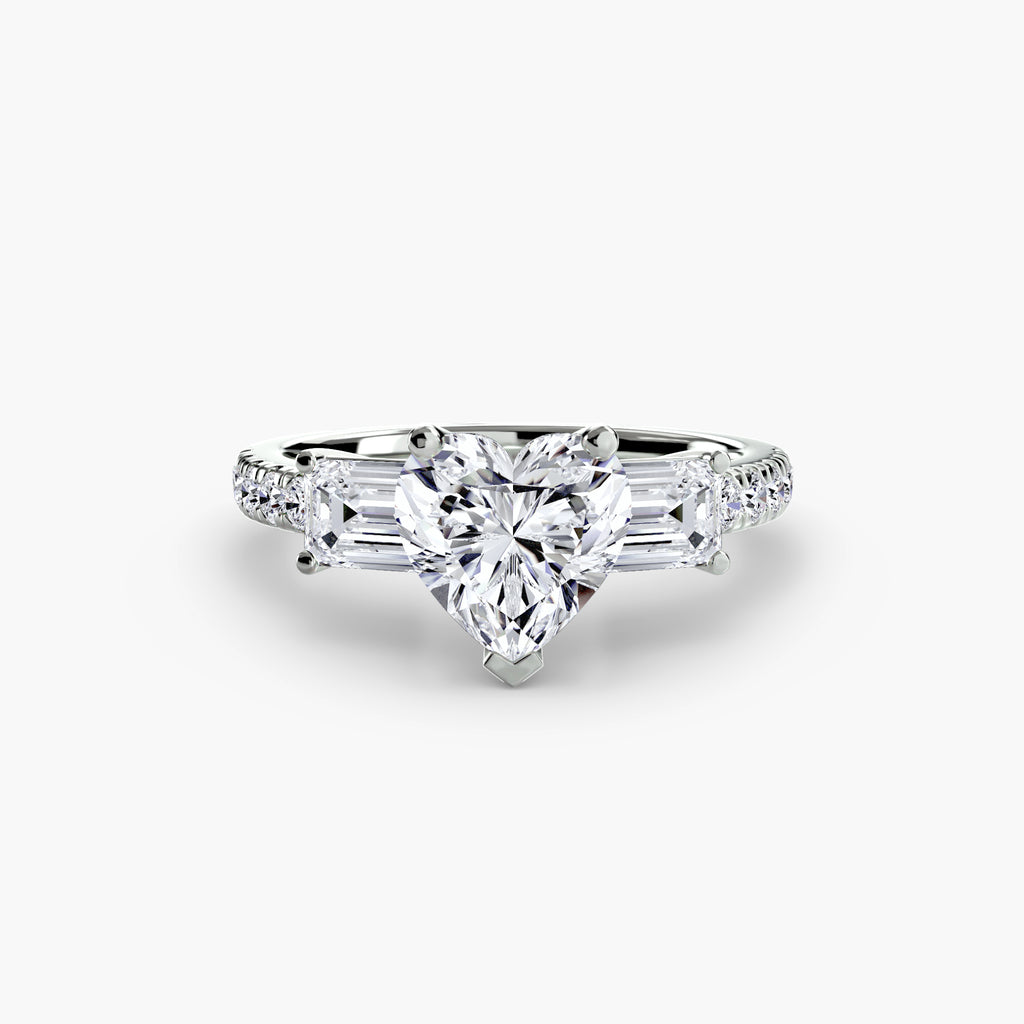 Three-Stone Ring with Pavé Band 4
