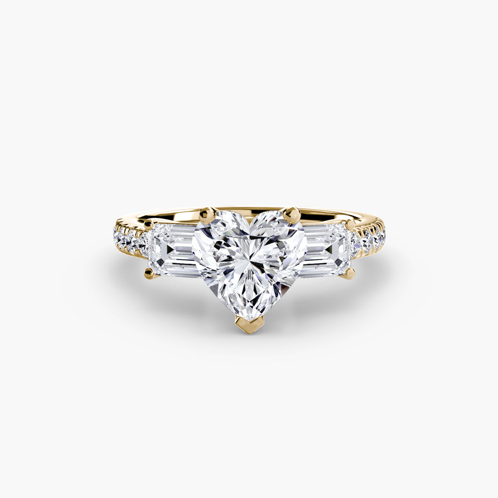 Three-Stone Ring with Pavé Band 4
