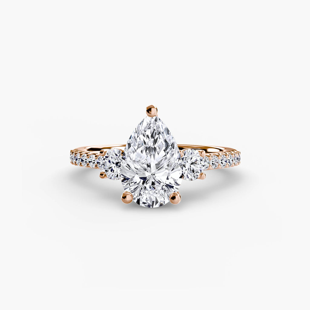 Three-Stone Ring with Pavé Band 5